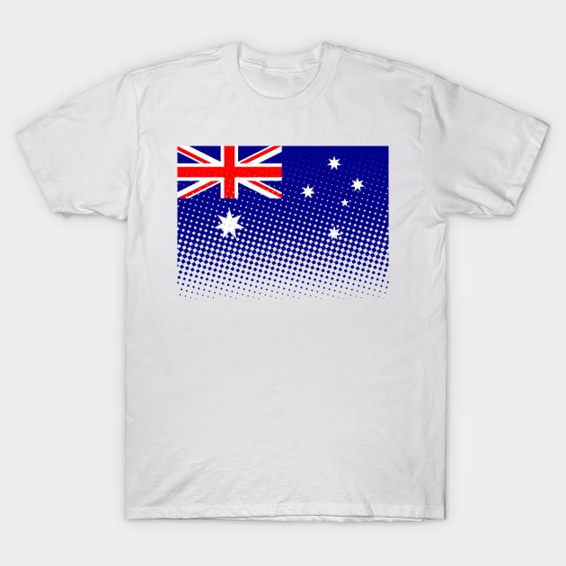 Flag Of Australia With Halftone Effect T-Shirt by Braznyc